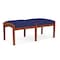 Lesro Lenox Wood 2 Seat Bench Wood Frame, Cherry, OH Cobalt Upholstery LW2001 - alternate 1